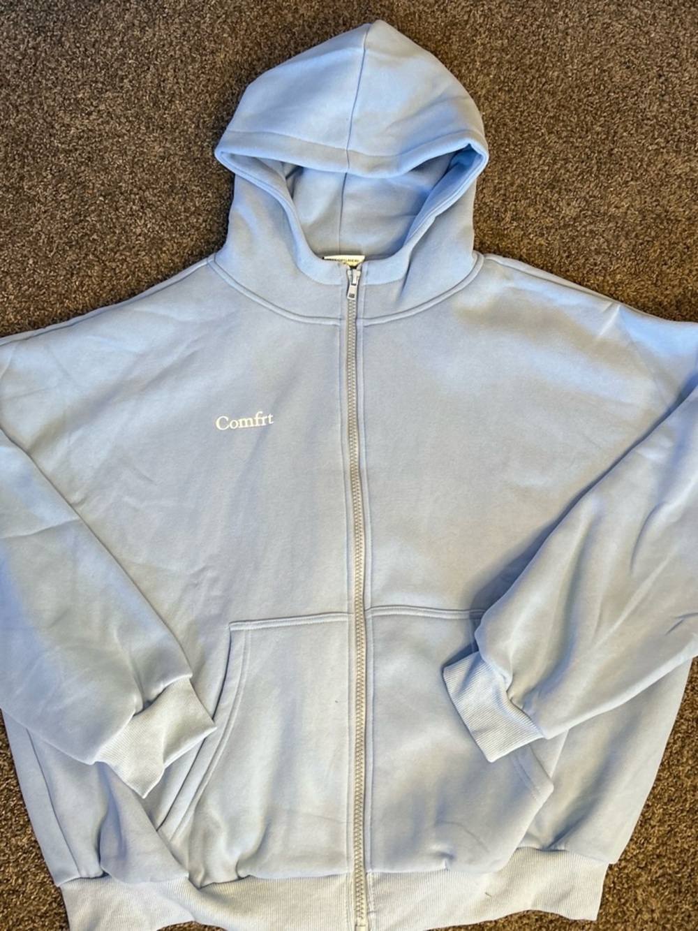 Comfrt Astro Blue Zip-up Hoodie for Adults